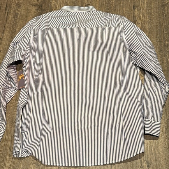 Johnny Bigg 4XL Blue and White Striped Long Sleeve Button Down Shirt New - Picture 5 of 6